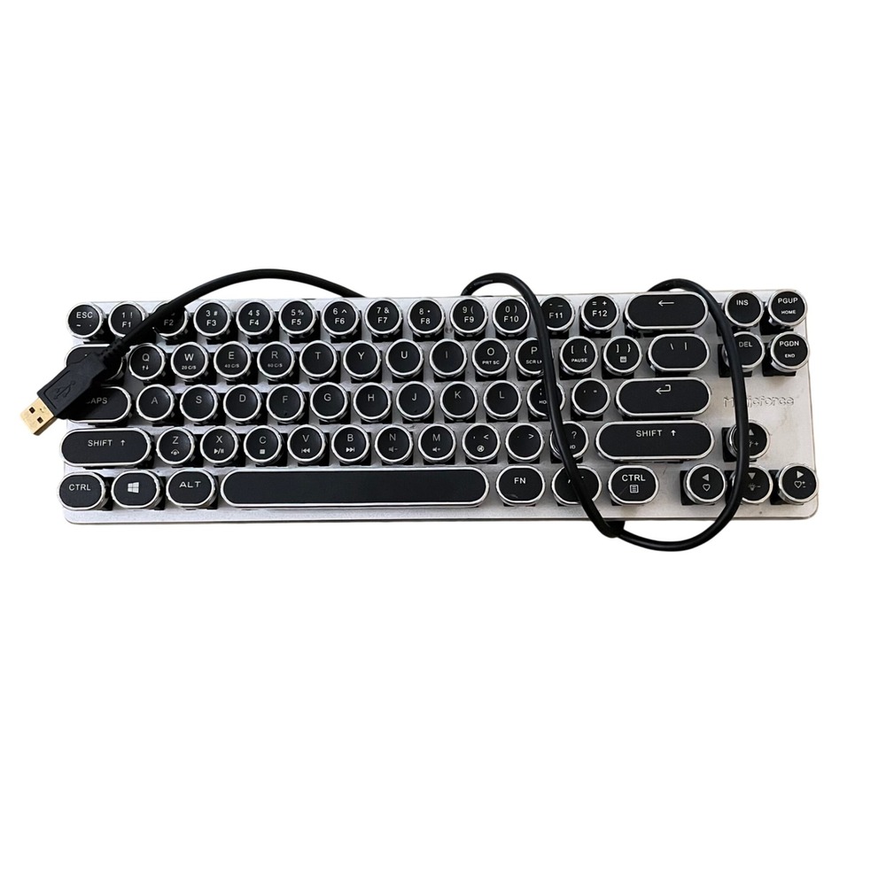 Magicforce Smart 68 Keys Mini Mechanical Keyboard Typewriter Style Silver Black